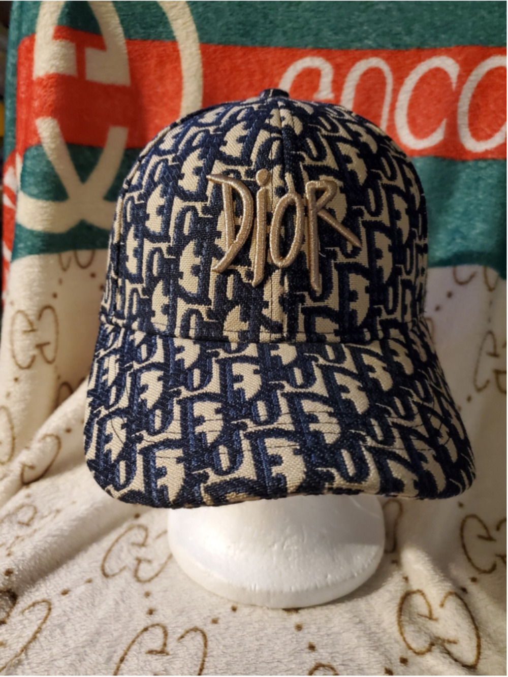 Thick Premium Quality Blue and Beige Baseball Cap